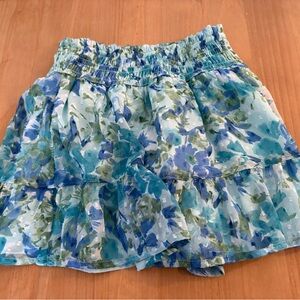 Abercrombie Kids Blue and Green Floral Skirt